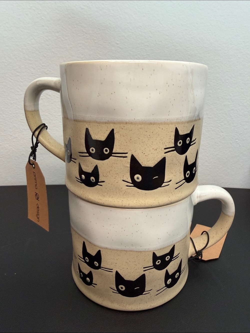 Prima Design | Whimsical Black Cat Ceramic Mug Set 🐈‍⬛